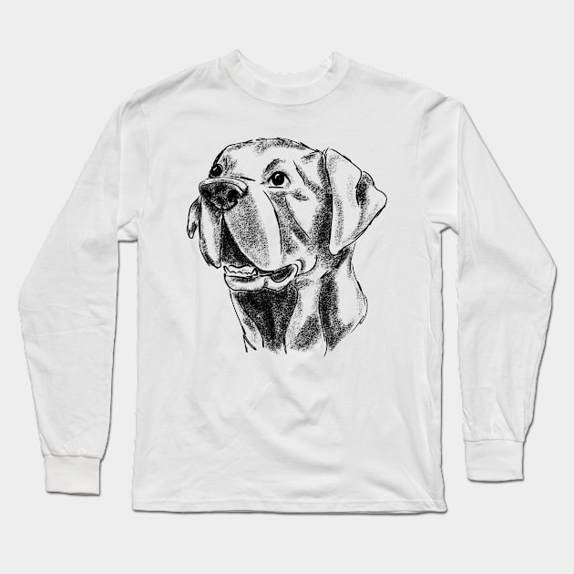 Black Lab, sketch Long Sleeve T-Shirt by Antiope